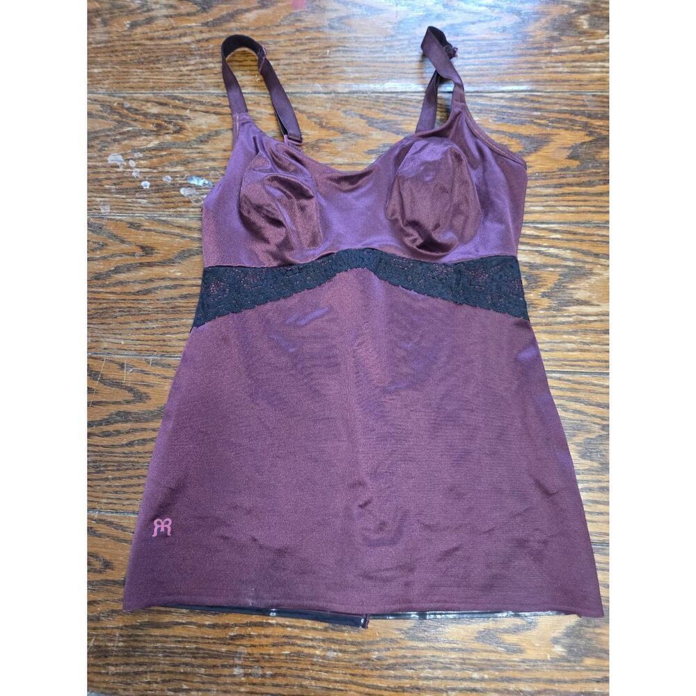 Ruby Ribbon Lace Cami in Rich Burgundy and Black Lace. Sz 34